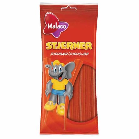 Malaco Jordbær Stjerner 92 g